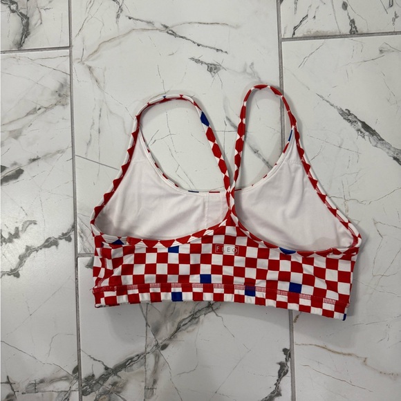 Red and White Checkered Sports Bra - Picture 2 of 2